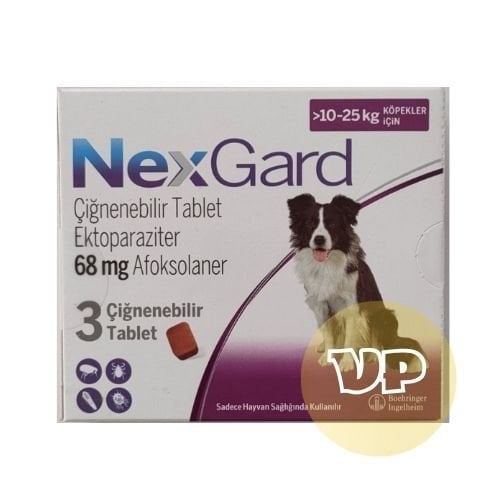 Nexgard 10-25 Köpek Dış Parazit Tableti ( 3 Tablet İçerir) SKT: 31.12.2026