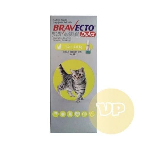 Bravecto DuAct Kedi 1.2-2.8 kg İçin Damla 0.4ml 1 Tüp  SKT:30.08.26