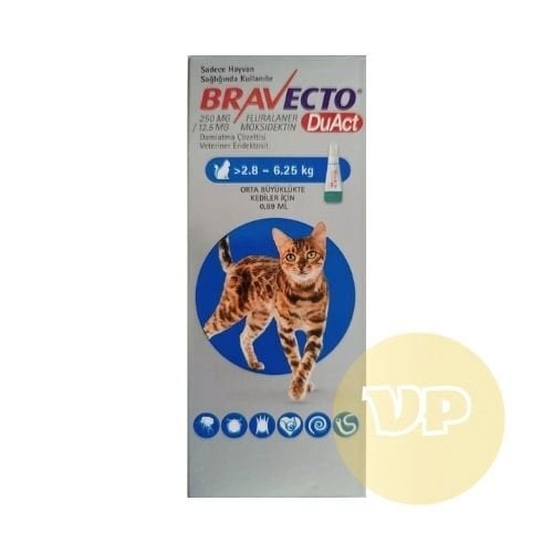 Bravecto DuAct Kedi 2.8-6.25 kg İçin Damla 0.89 ml 1 Tüp SKT 2027