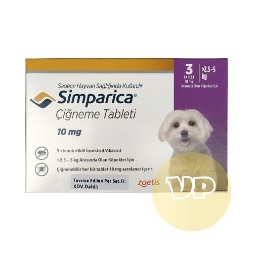 Zoetis Simparica Köpek 2.5-5 Kg İçin 3 Tablet ( SKT:31.08.26 )