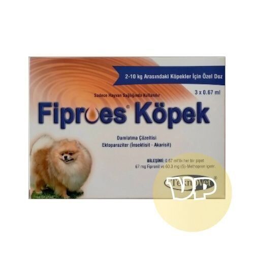 5 KUTU Fiproes Köpek 2-10 Kg 0.67 ml (3 Pipet) SKT:2028