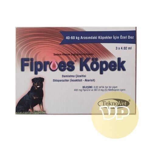 5 KUTU Fiproes Köpek 40-60 Kg 4.02 ml (3 Pipet) SKT:06.2027