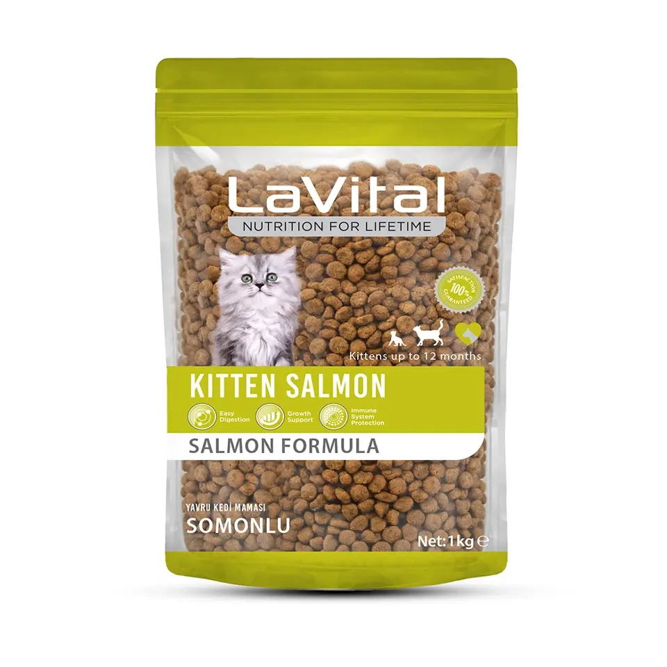 5 Paket LaVital Somonlu Yavru Kedi Maması 1 kg