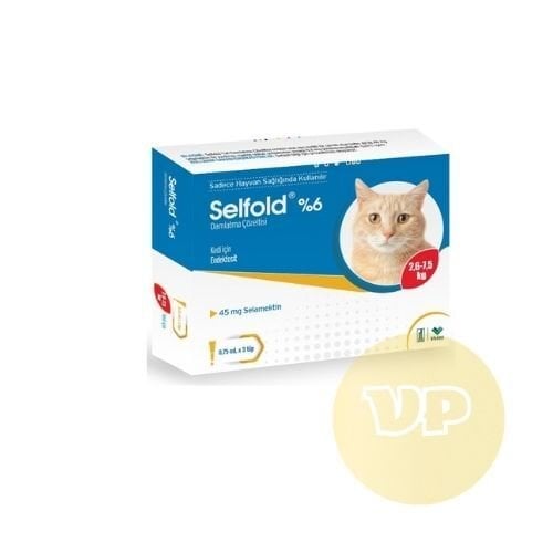 SELFOLD %6 Damlatma Çözeltisi 2,6-7,5 Kg Kediler için  3 Pipet
