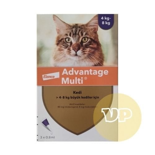 Advantage MULTİ 0.8Ml Kedi İç Dış Parazit Damla 3 Pipet SKT:*04.2027