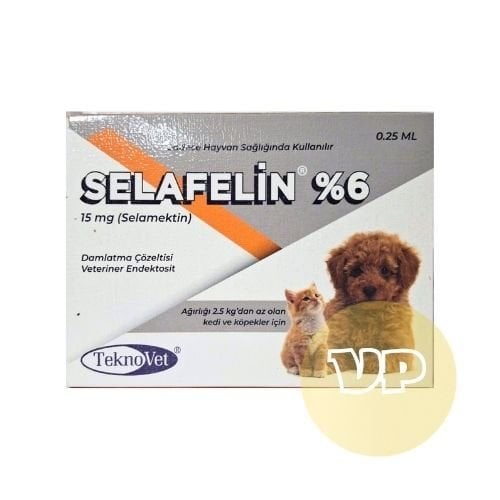 Selafelin 15 mg Damlatma Çözeltisi    ≤2.5 Kg  Yavru Kedi/Köpek (3 Pipet)  SKT:2027