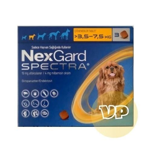 3 Kutu NexgardSpectra 3.5-7.5 kg Köpekler İçin ( SKT :09.2027 ) LÜTFEN AÇIKLAMAYI OKUYUNUZ!