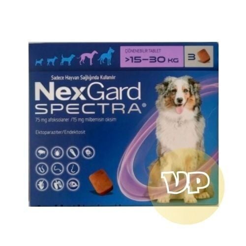 Nexgard Spectra 15 - 30 Kg  3 Tablet   SKT: 07.2027 LÜTFEN AÇIKLAMAYI OKUYUNUZ!