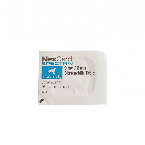 TEK  TABLET  Nexgard Spectra  1.35 - 3.5 Kg SKT:08.2027 LÜTFEN AÇIKLAMAYI OKUYUNUZ!