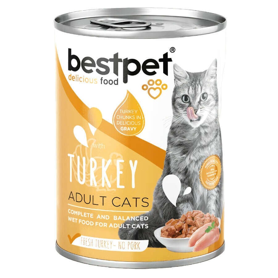Bestpet Gravy Parça Hindi Etli Kedi Konservesi 400 Gr x 24 Adet