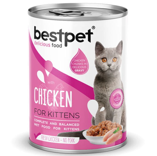 Bestpet Gravy Kitten Parça Tavuk Etli Yavru Kedi Konservesi 400 Gr  X  24 Adet