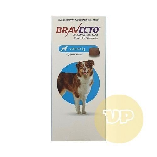 3 Kutu Bravecto 20-40 Kg Arası Köpekler İçin Dış Parazit Tableti SKT:02.2027