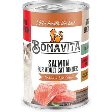 Bonavita Somonlu Yetişkin Kedi Maması 400 gr x 12  Adet  (SKT:2029)