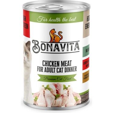Bonavita Tavuklu Yetişkin Kedi Maması 400 gr 12 Adet (SKT:2029)