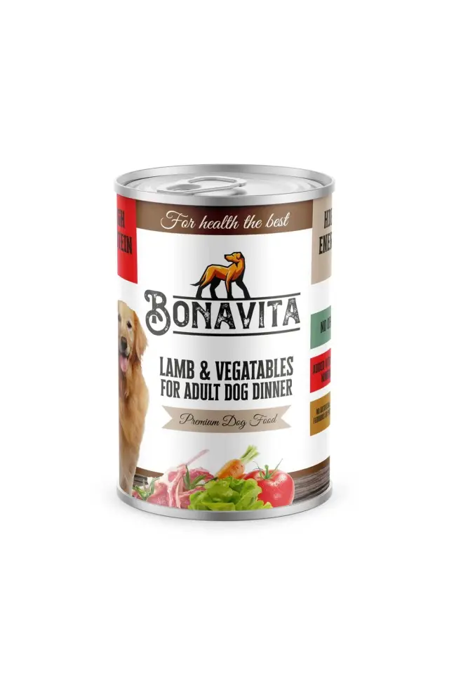 Bonavita Kuzu Etli Sebzeli Yetişkin Köpek Maması 400 gr 12 Adet (SKT:2029)