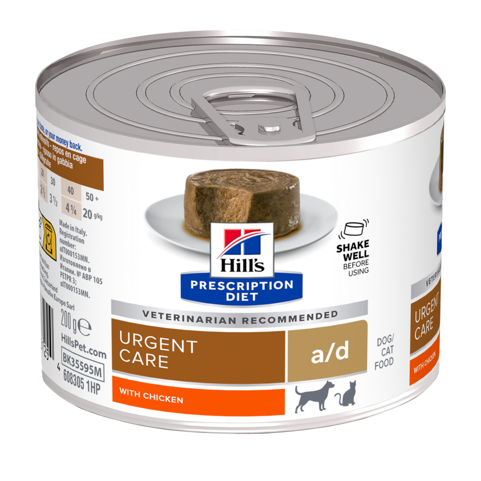 Hill's Prescription Diet Urgent Care a/d Köpek/Kedi Tavuklu Konserve Maması 200 Gr x 6 ADET ( SKT: 03.2027 )
