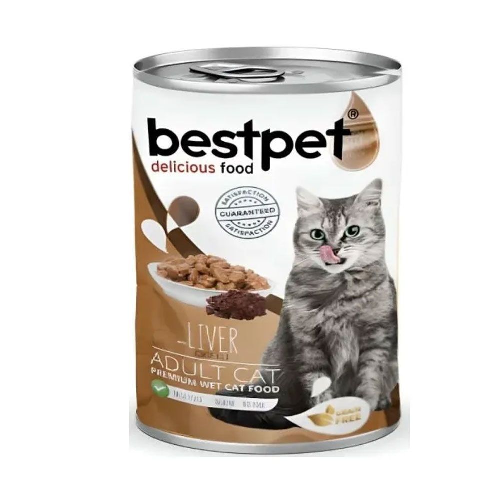 Bestpet Ciğerli Yetişkin Konserve Kedi Maması 400 gr X 24 Adet