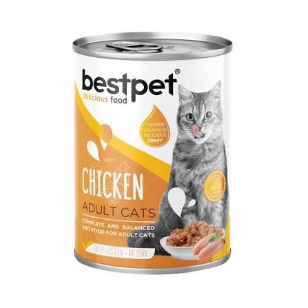 Bestpet Tavuk Etli Yetişkin Konserve  Kedi Maması 400 Gr X 24 Adet