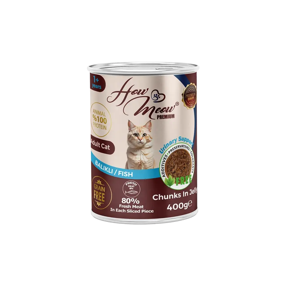 How Meow Jöleli Yetişkin Kedi Maması Balıklı  400GR X 12 ADET ( SKT:2027 )